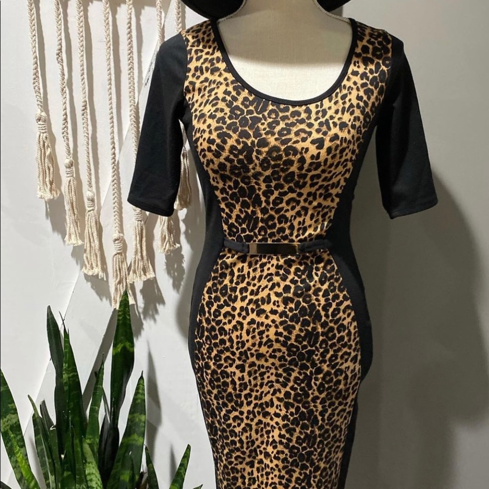Cheetah print fitted dress